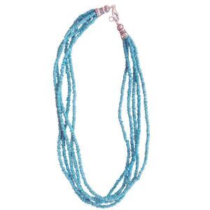 Sterling Silver 5-Strand Genuine Turquoise USA Native America 18.5 inch Necklace